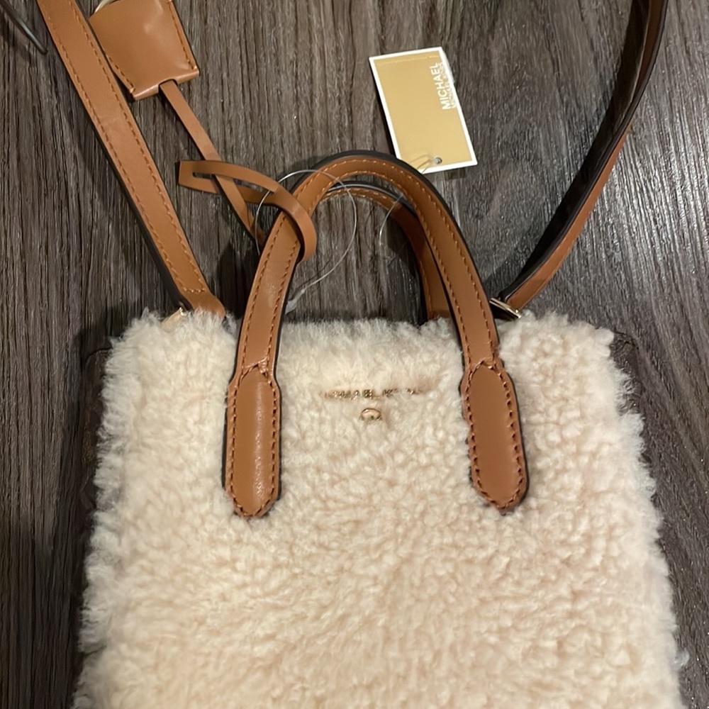 NWT Michael Kors Sinclair XS NS Sherpa Tote Crossbody Leather - Picture 3 of 7